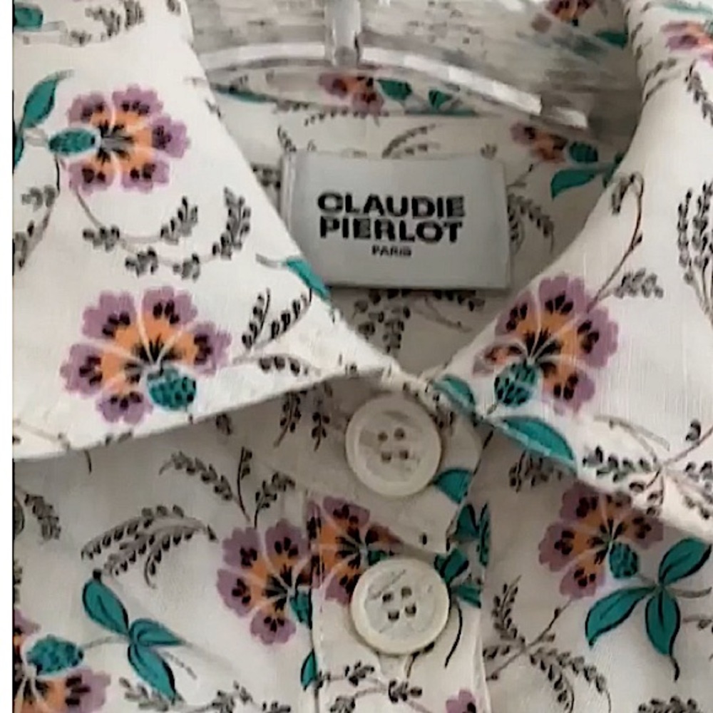 Claudie Pierlot Paris sun dress pockets XS so cute floral country MSRP $354!!!